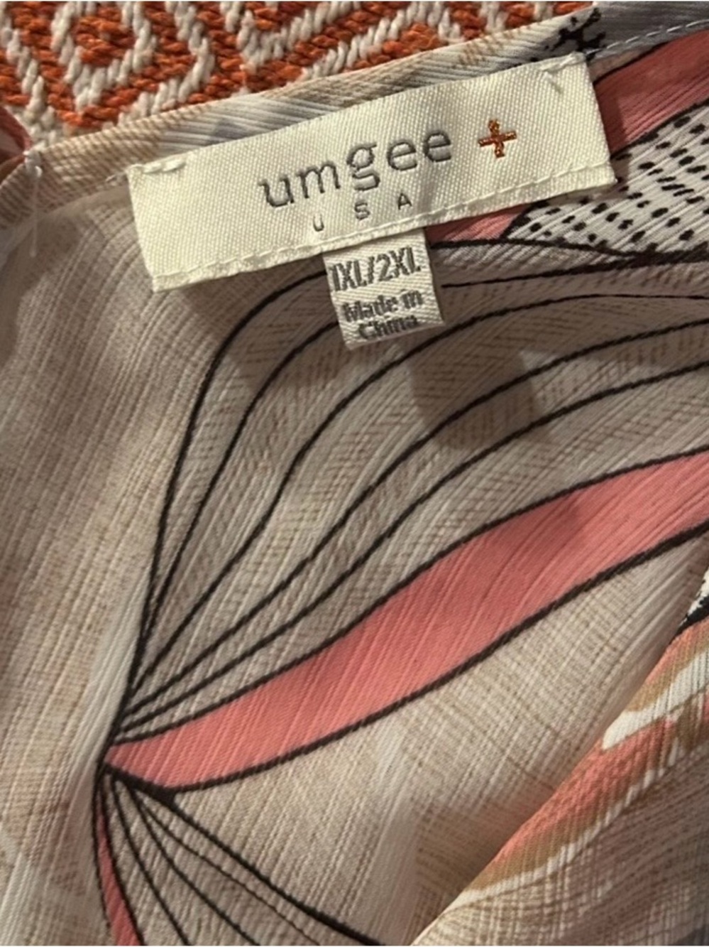 Umgee Floral Sheer Kimono in Peach, Pink, Cream & Gray - Picture 6 of 6
